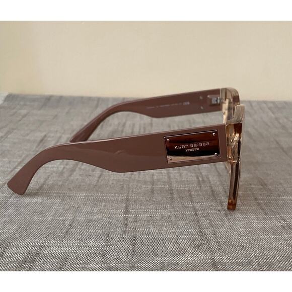 New Kurt Geiger London Womens Crystal Tan/Brown Gradient Square Sunglasses - Picture 3 of 15